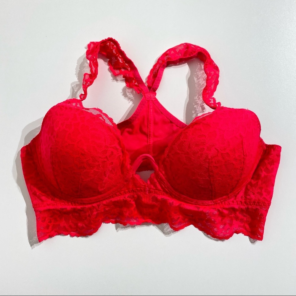 PINK Lace Bralette Hot pink size L